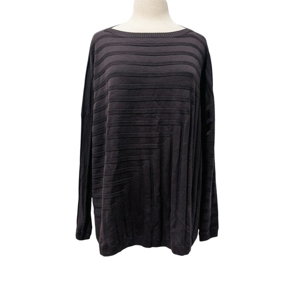 St. John 100% wool Ribbed Pattern super Lightweight Knit oversized sweater EUC - Picture 2 of 14